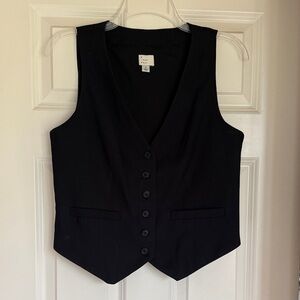 a new day Black Women's Button Front Vest